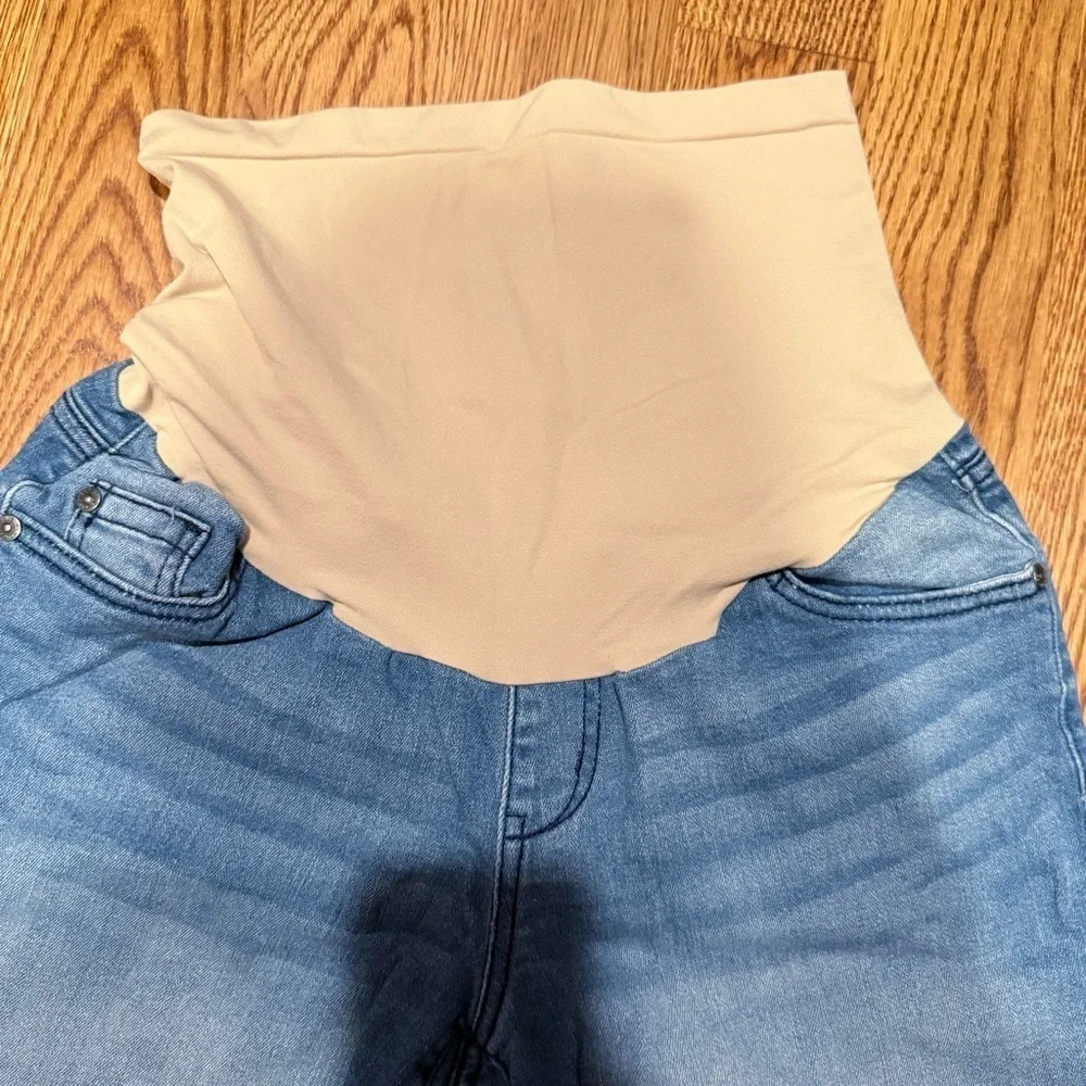 Indigo Blue High Waist Tan and Blue Shorts size M